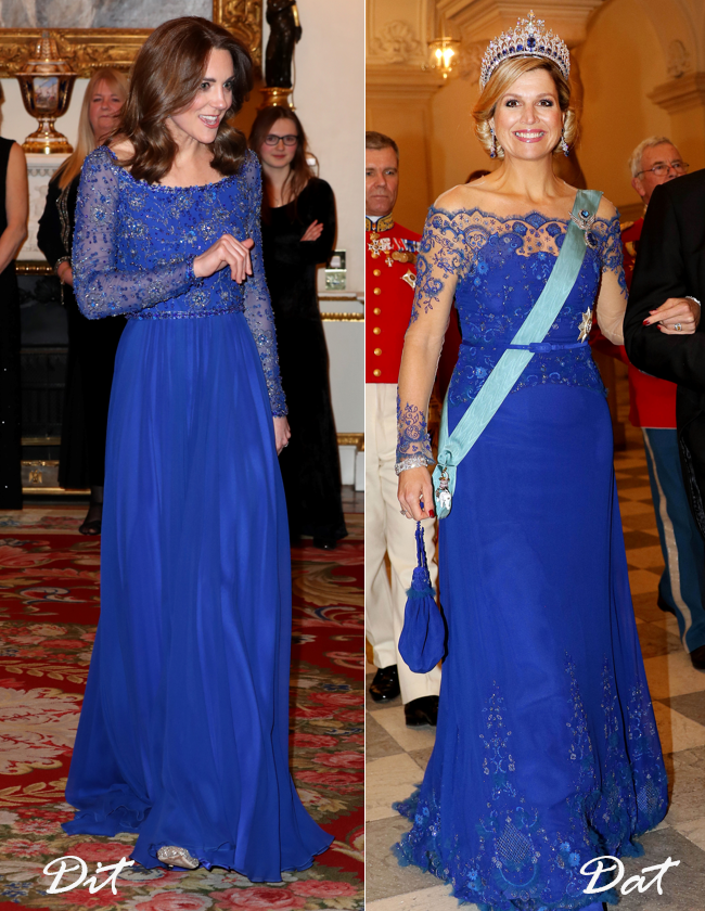 Máxima versus Catherine: koningsblauwe jurk - Modekoningin Máxima