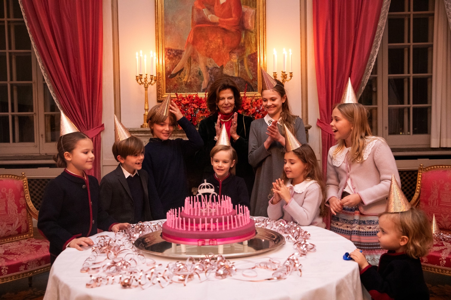 Queen Silvia of Sweden Celebrates 80th Birthday with Grandchildren and Cake Party