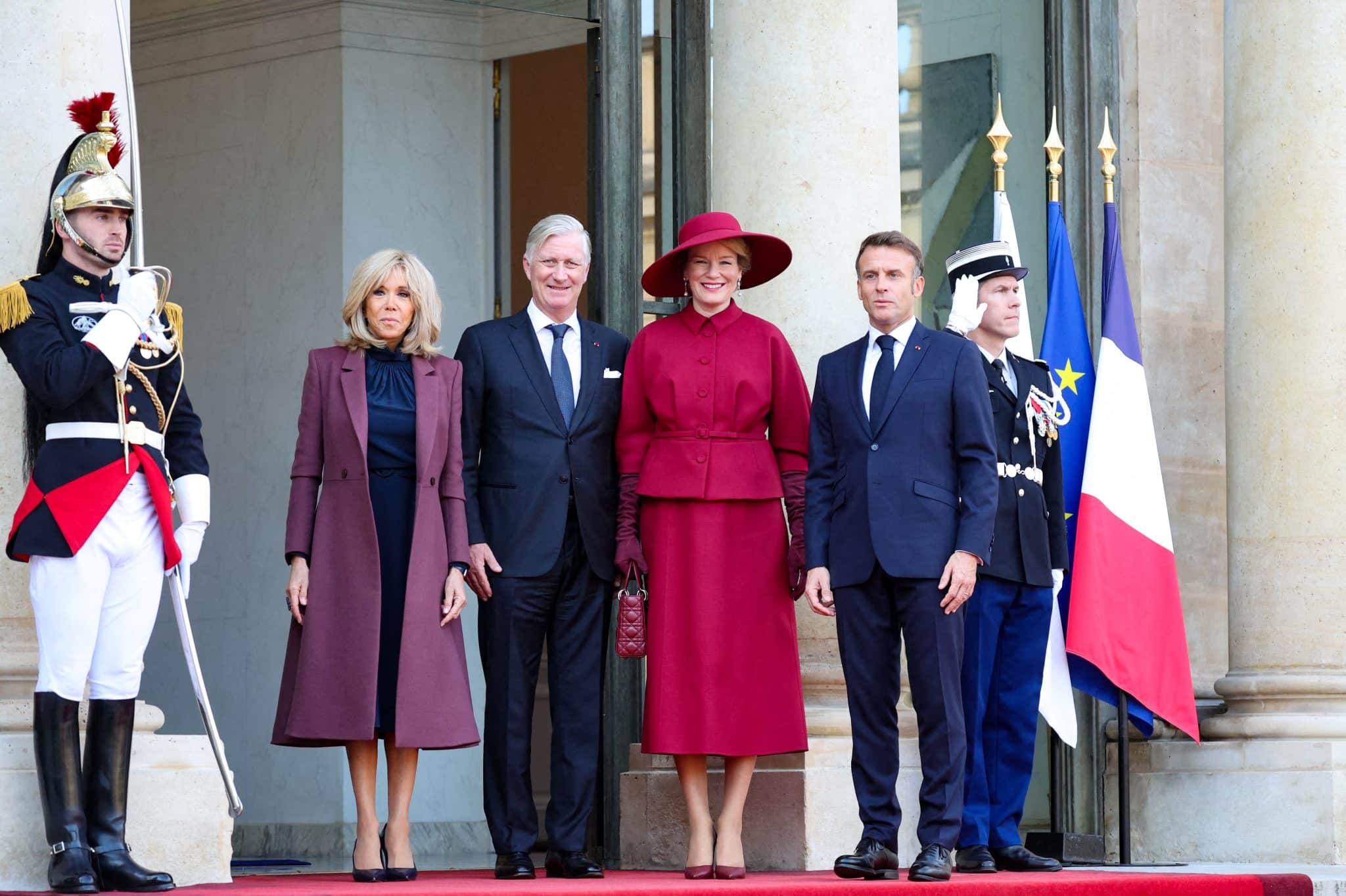 Mathilde schittert in Dior tijdens Frans staatsbezoek Modekoningin Máxima